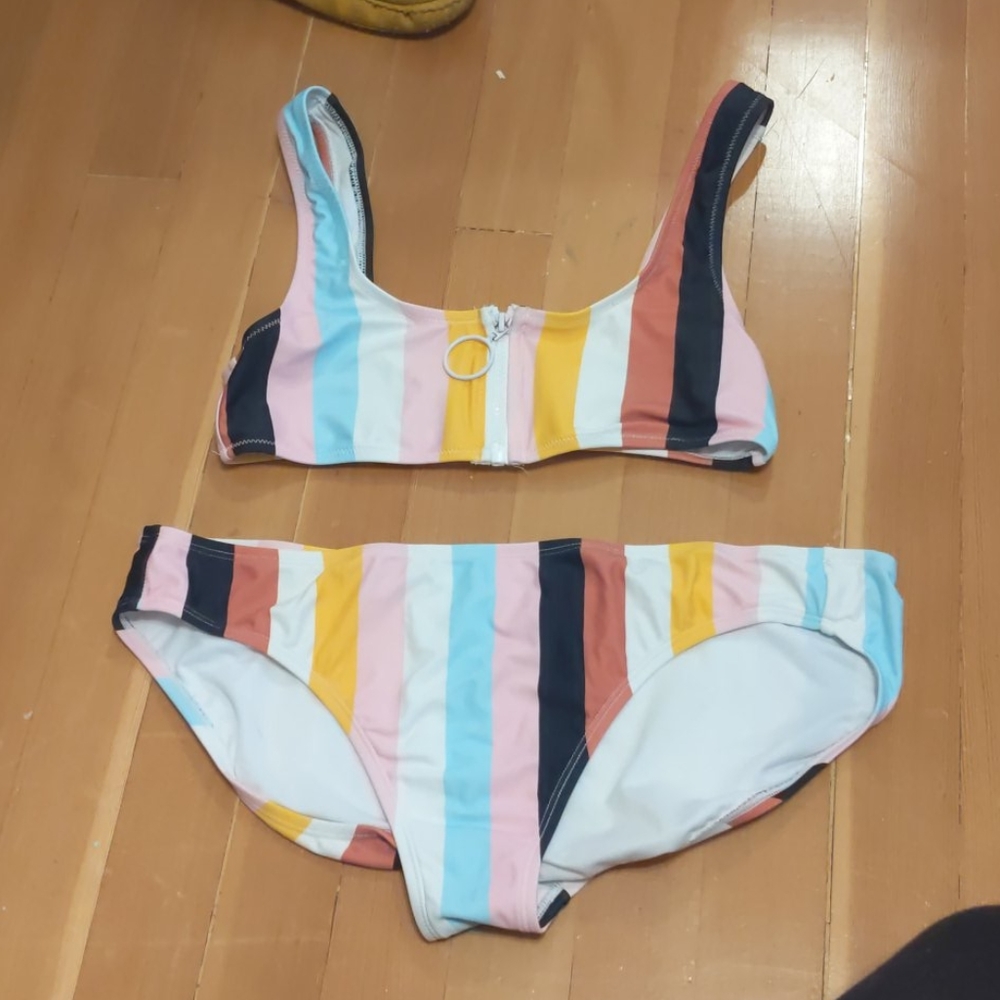 Rainbow stripped bikini